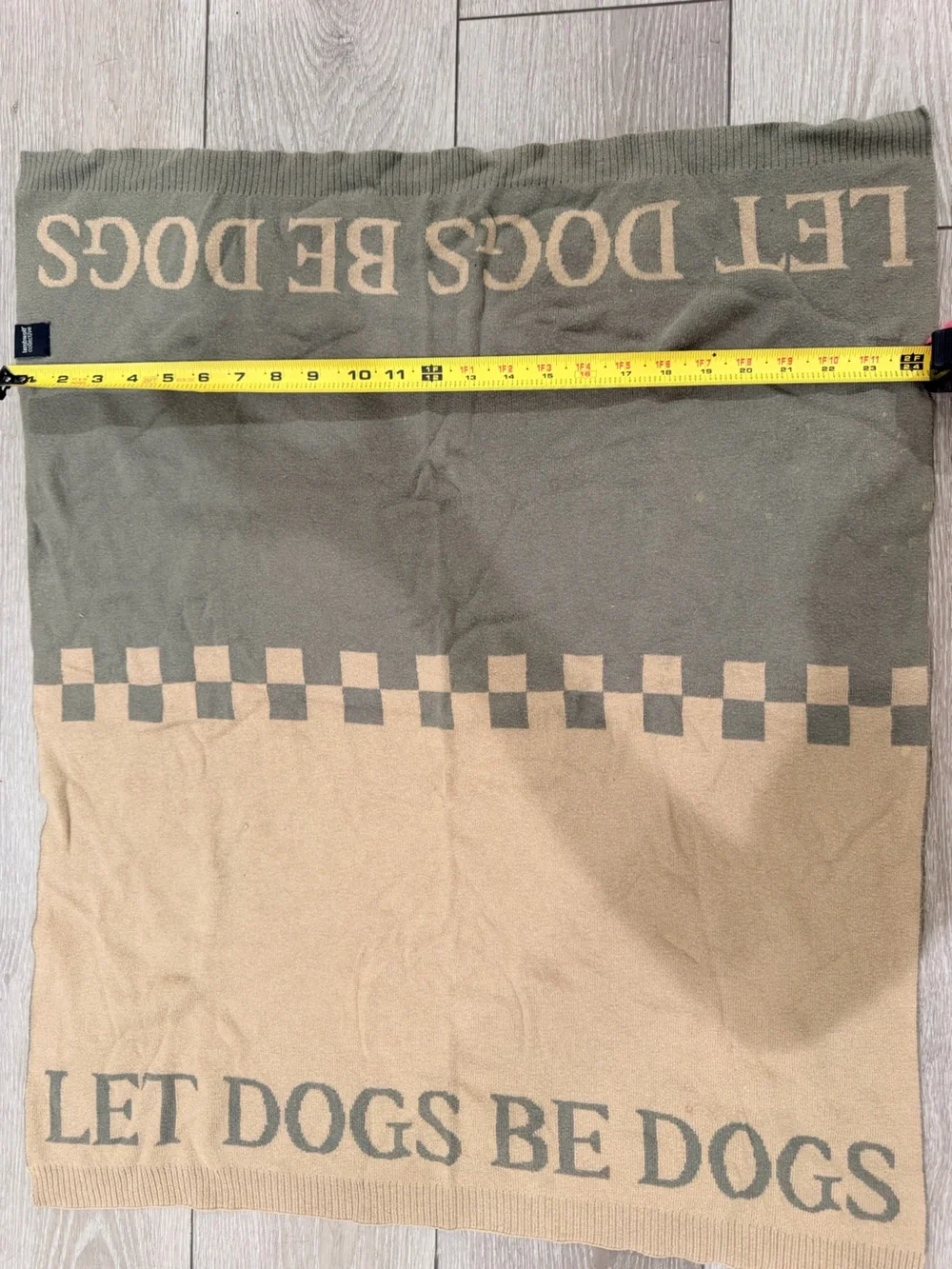 LET DOGS BE DOGS Reversible Pet Blanket by Unknown Brand - Tan & Olive